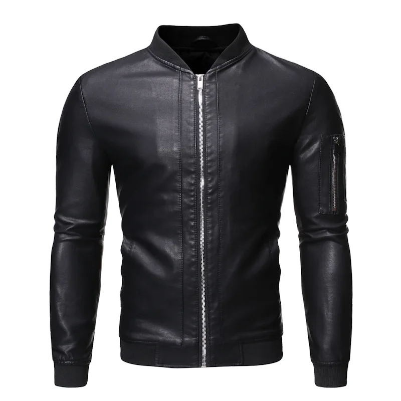 AliExpress осень и зима стиль Горячая Распродажа Мужская одежда моющаяся кожаная куртка из искусственной кожи Jk48
