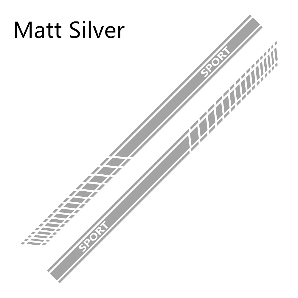 Matt Silver Спортивный автомобиль боковой двери юбка в полоску наклейки на авто аксессуары для Volkswagen VW Golf 7, 5, 4, 3, 6, версия 1, 2, MK7 MK5 MK2 MK6 MK4 MK1 MK3 GTI - Название цвета: Matt Silver