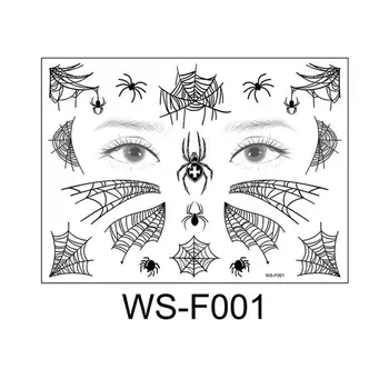 

Spider Web Halloween Face Sticker Tattoo Sticker Waterproof Personality Bat Dark Wind Masquerade Funny Makeup Face Sticker