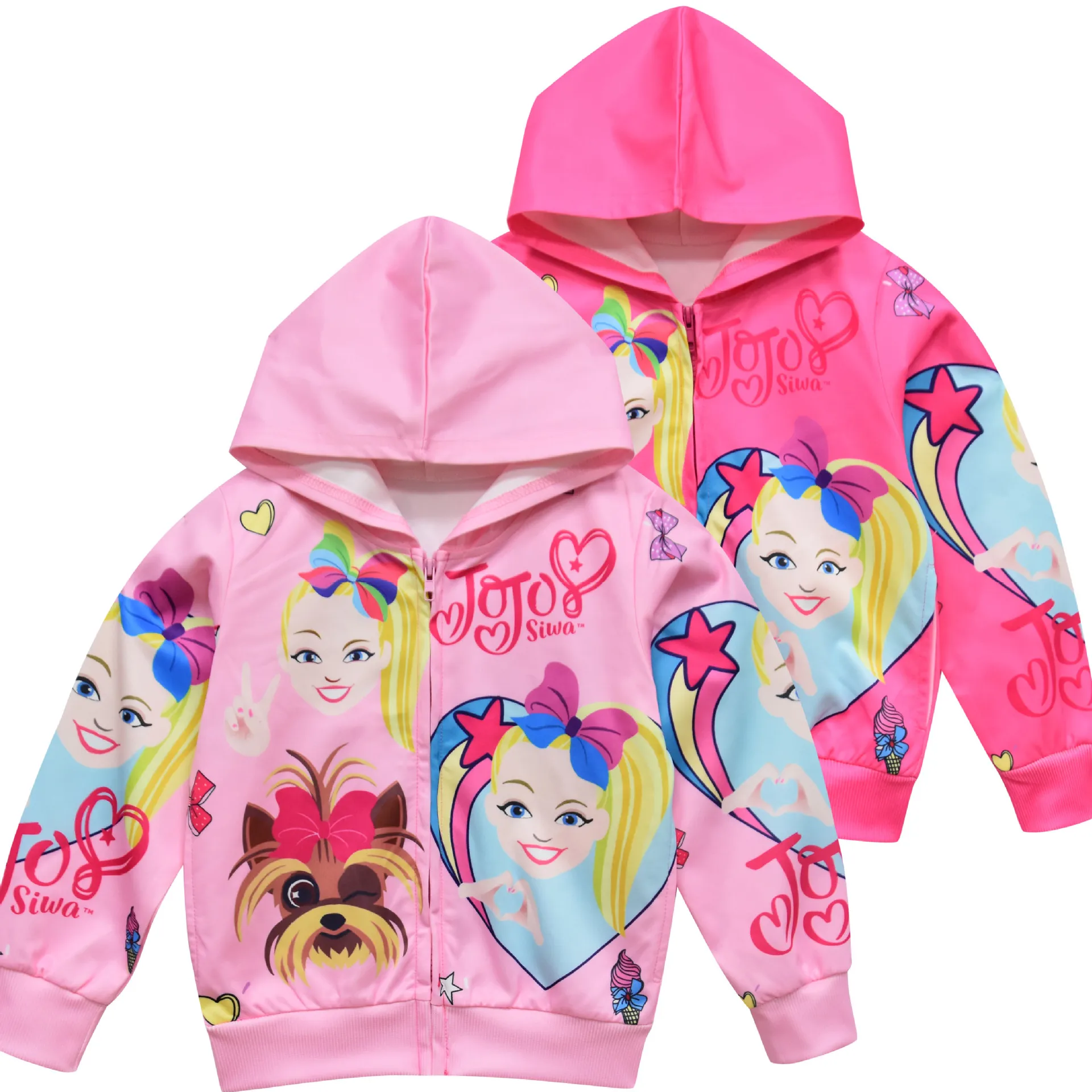 Jojo Siwa/толстовки Детская куртка Детская футболка с капюшоном с человеком-пауком пальто для маленьких девочек детская одежда Повседневный кардиган на молнии для маленьких мальчиков