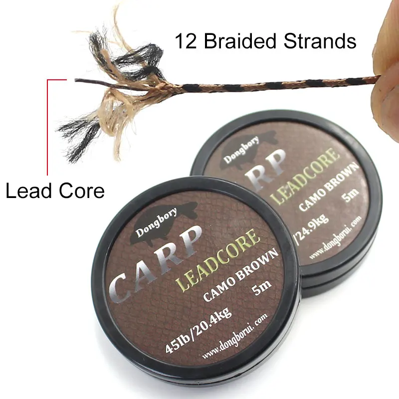 5 m Karpfen Angelschnur Bleikern 12 Geflechtstränge Hubschrauber Hair Rig Tackle Camo Braun/Grün Angelzubehör Vorfachschnur – Detail 7
