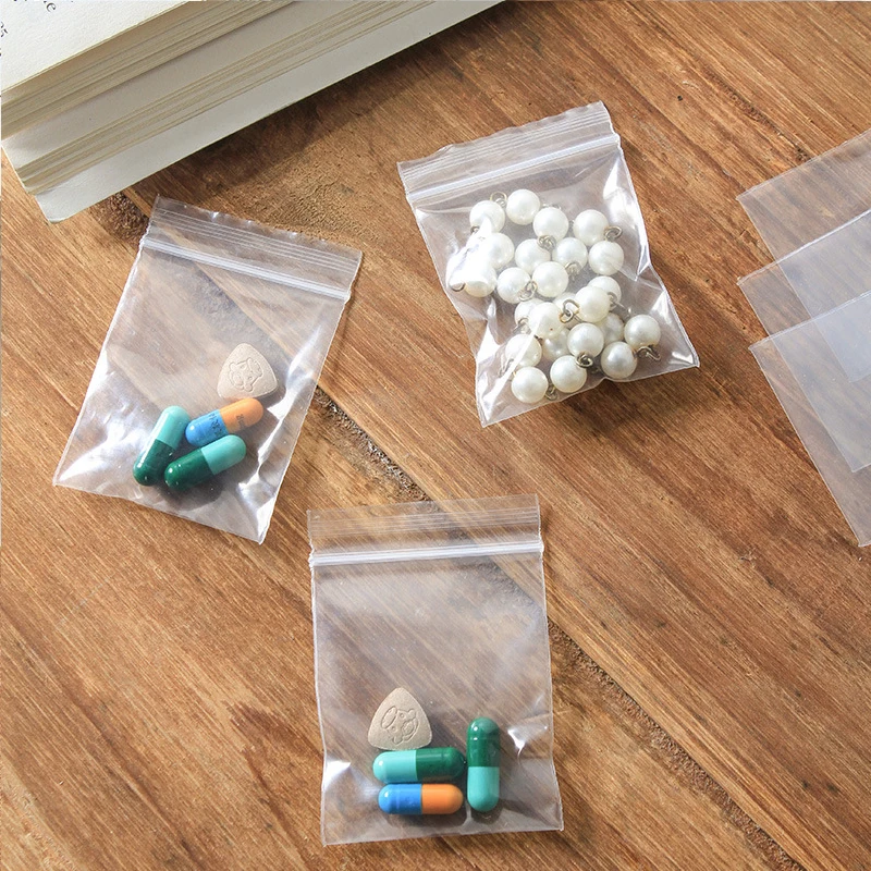 100 шт./пакет Ziplock мешки 4 провода прозрачная упаковка для хранения продуктов сумки небольшой замок типа молния поли сумки Вакуумный пакет для хранения вещей