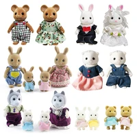 Girl Pretend Game Set Children Simulation Forest Animal Family 1:12 Scale Doll House Furniture Miniature Rabbit Maple Cat Koala 1