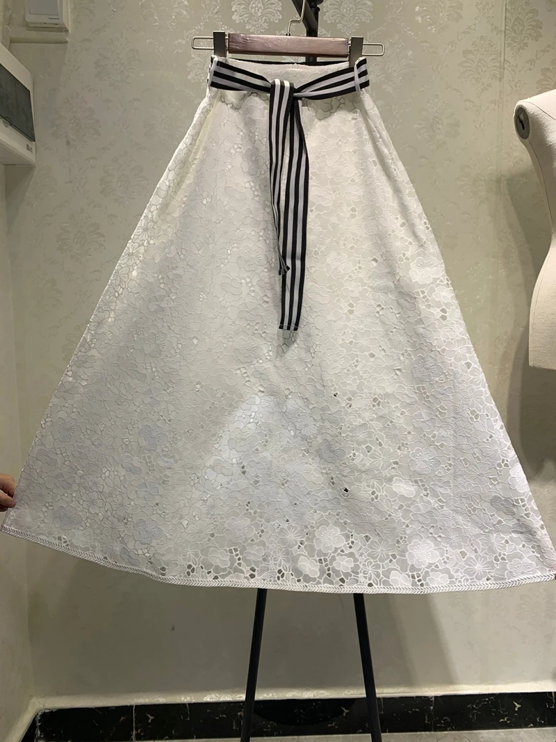 Skirt Женские белые Подиумные рубашки с пышными рукавами, блузки - Цвет: Skirt