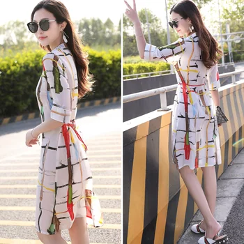 

2020 New Style High-End WOMEN'S Dress Xiasang Mid-length Loose And Plus-sized Real Slim Fit Long