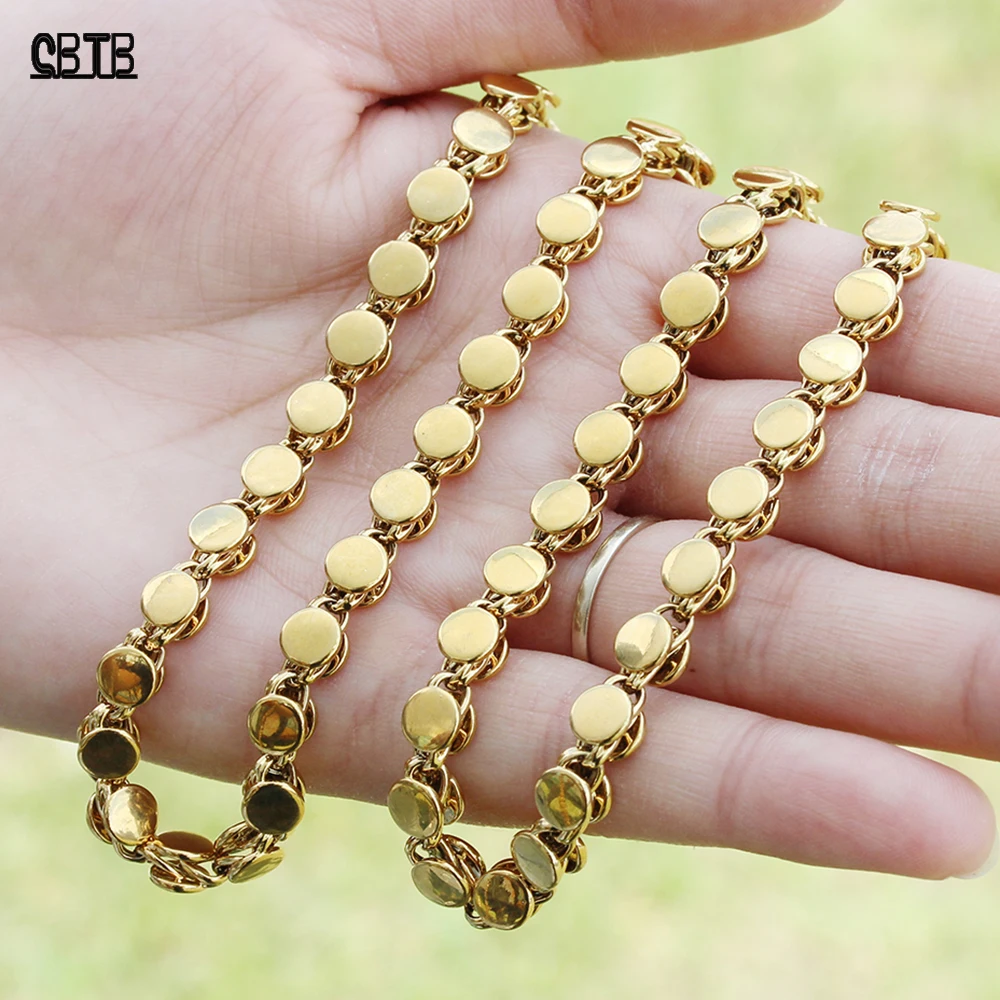 

Simple Temperament Gold Round Smooth Face Women's Necklace Muslim Islamic Jewelry Holiday Gifts Wholesale Various Size Options