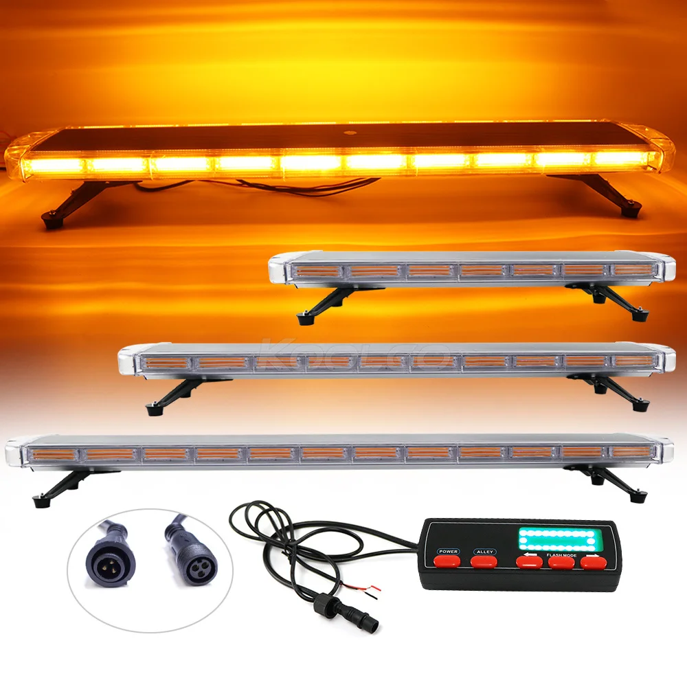 

Red Blue Amber 30" 38" 47" 59" 72" Magnetic Car Truck Police Warning Flashing LED COB Lightbar Security Signal Emergency Lights