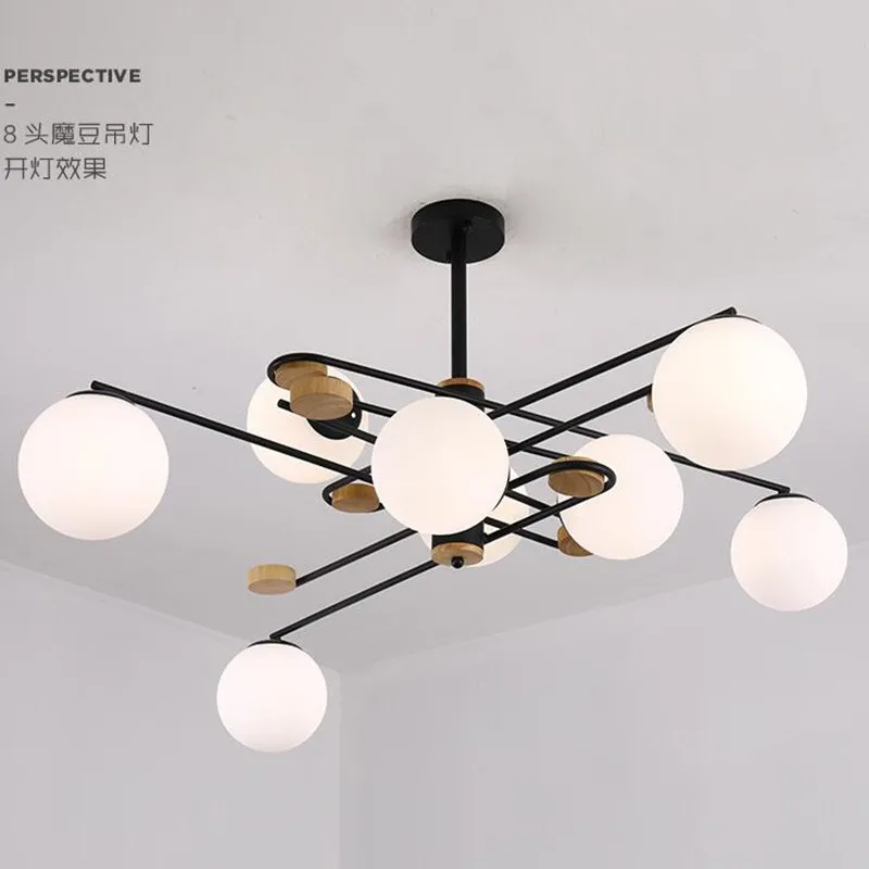 

Modern E27 Led Ceiling Chandelier For Living Room Dining Room Kitechen Home Bedroom Lamp Wood Nordic Style Black Pendant Light