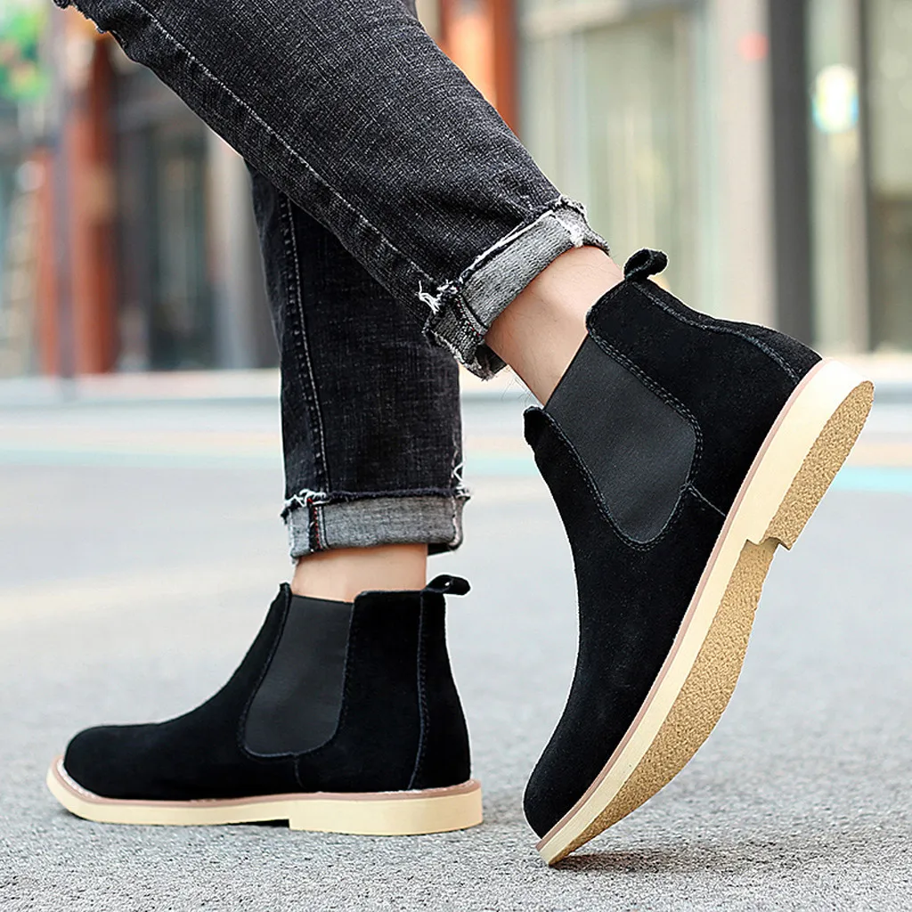 Мужская обувь; модные ботинки; zapatos de hombre; модные мужские ботинки с острым носком в стиле ретро; замшевые матовые рабочие ботинки