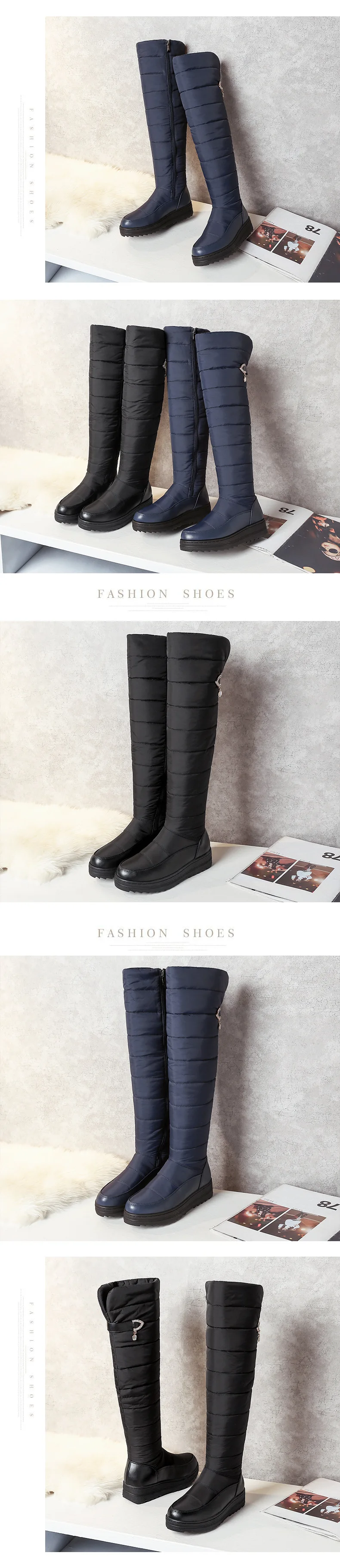 Winter Women Over Knee High Down Snow Boots 51cm Casual Martin Boots Wedge Zipper Mother High Boots Down Boots Woman HX-89