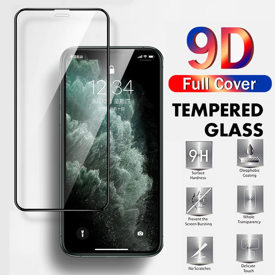 9D Защита экрана для iPhone 11 pro max X XR XS MAX 6s Защитная пленка на телефон 6 7 apple 8 plus
