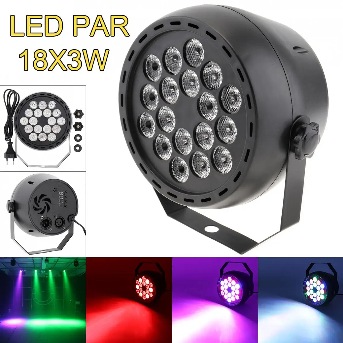 

18x3W LED Mini Par Light RGB Stage Light with Music Control / Automatic / DMX 512 for Party / Bar / KTV DJ Light Hot