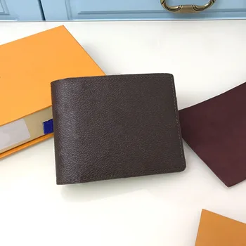 

Free shipping Luxury brand high-quality MULTIPLE wallet M60895 unisex card case Monogram short coin purse Dust bag box delivery