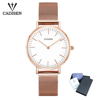 

CADISEN 2025 Super Slim Sliver Mesh Stainless Steel Watches Women Brand Luxury Casual Clock Ladies Wristwatch Relogio Feminino