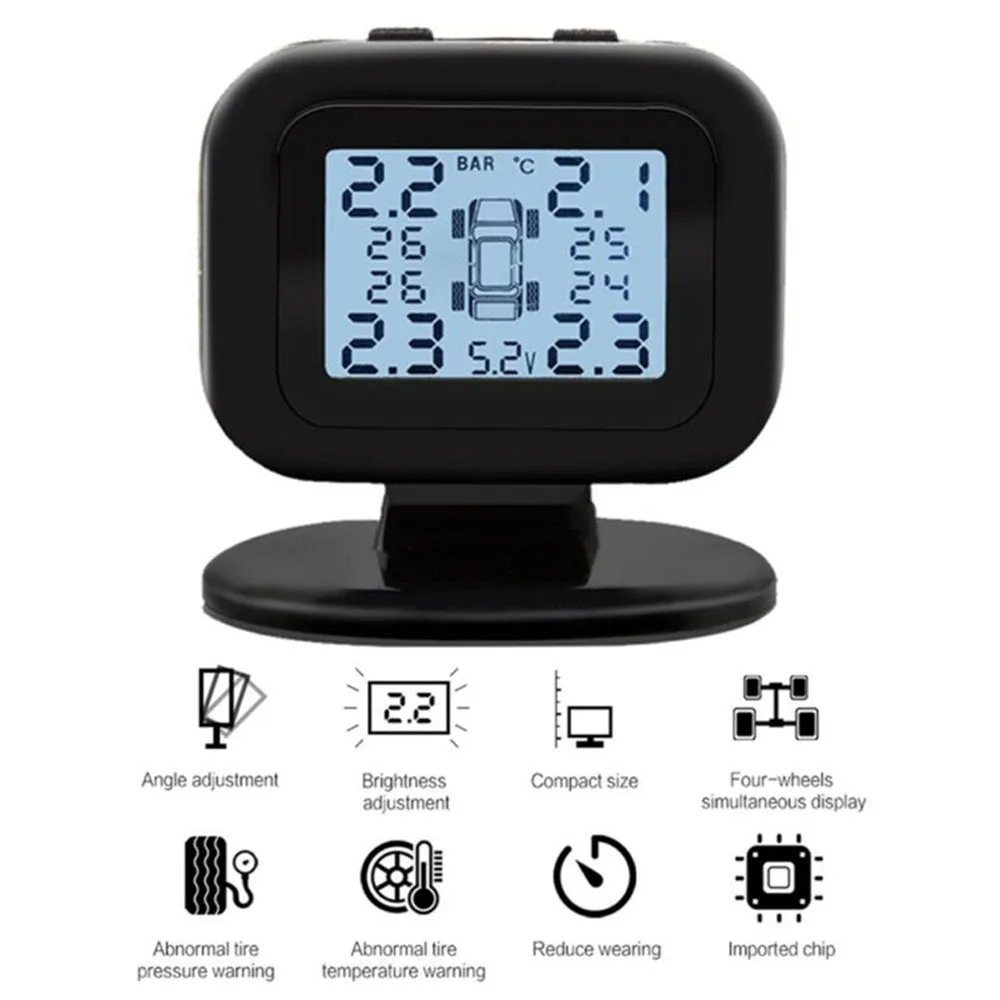 

MINI TPMS Wireless Car Tire Pressure LCD Monitoring System + 4 External Sensors Tire Pressure Detector