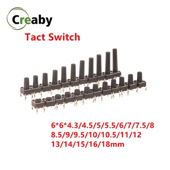 

Micro Switch 6x6mm Panel PCB Momentary Tactile Tact Mini Push Button Switch DIP 4pin 6x6x4.3/4.5/5/6/18 MM 6*6*4.3mm 4.5mm