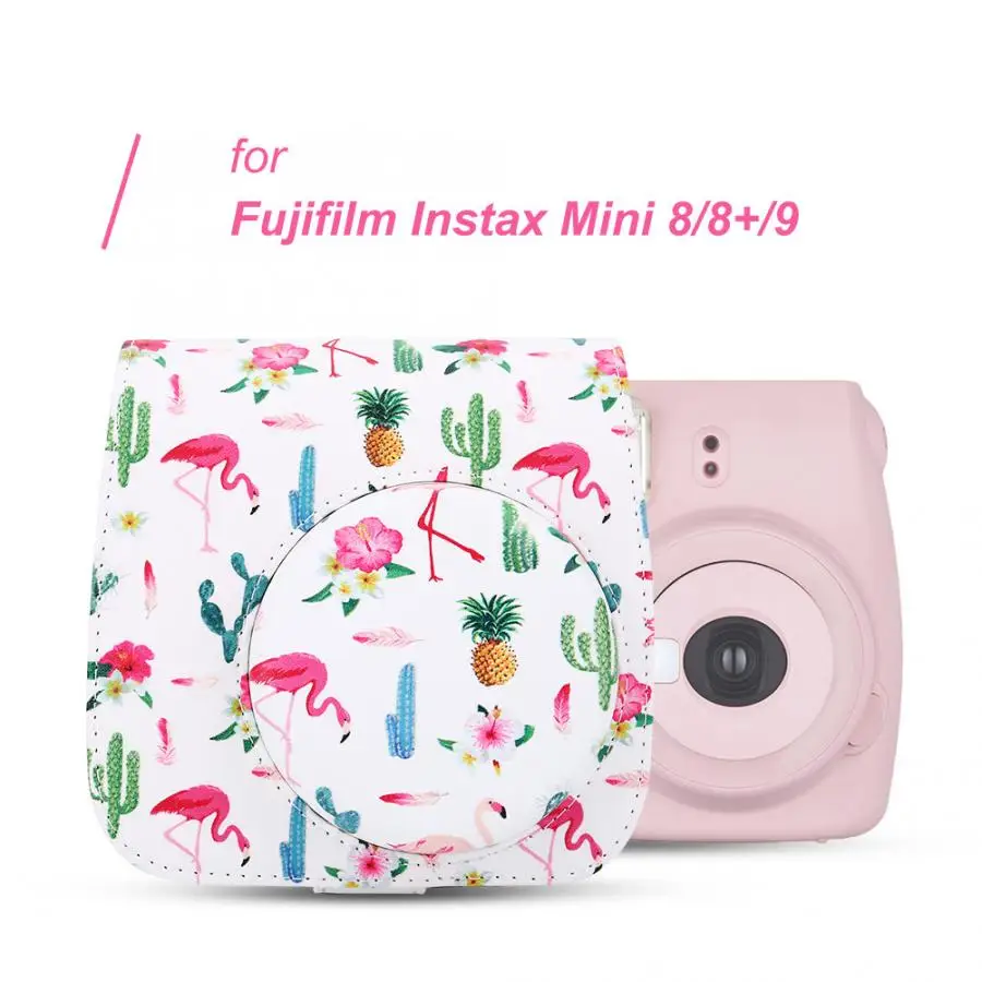 Защитный чехол для камеры с плечевым ремнем для Fuji Fujifilm Instax Mini 8/8+/9(белый