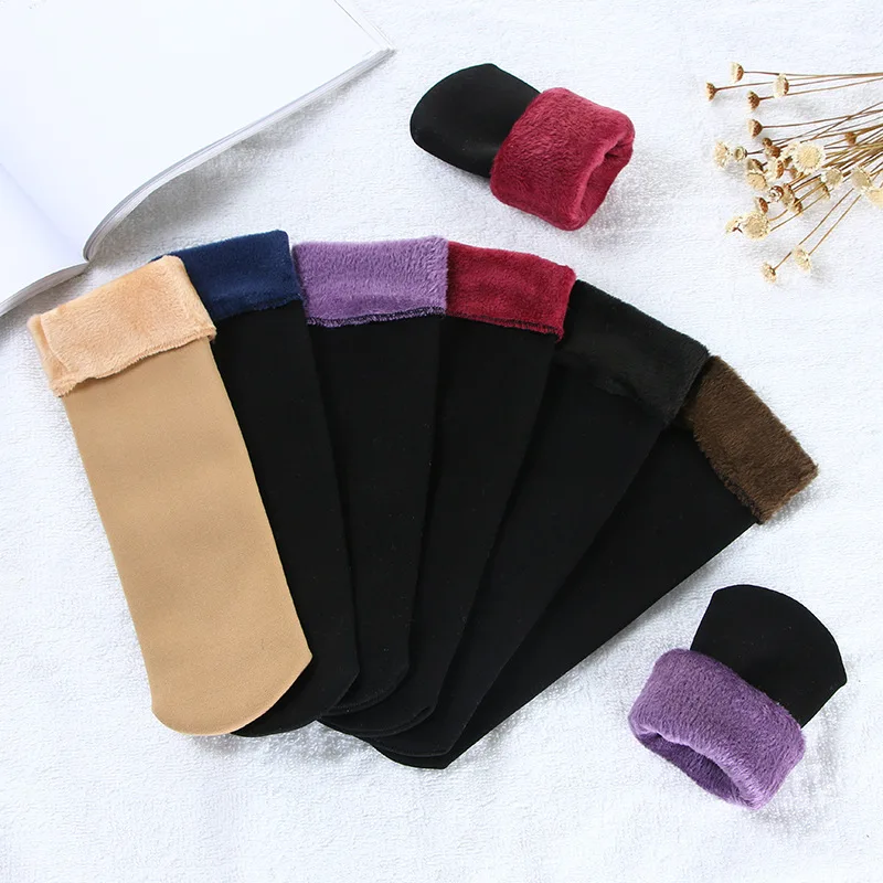 4 пары зимних женских толстых теплых шерстяных кашемировых зимних носков для женщин, плотные дышащие эластичные теплые носки