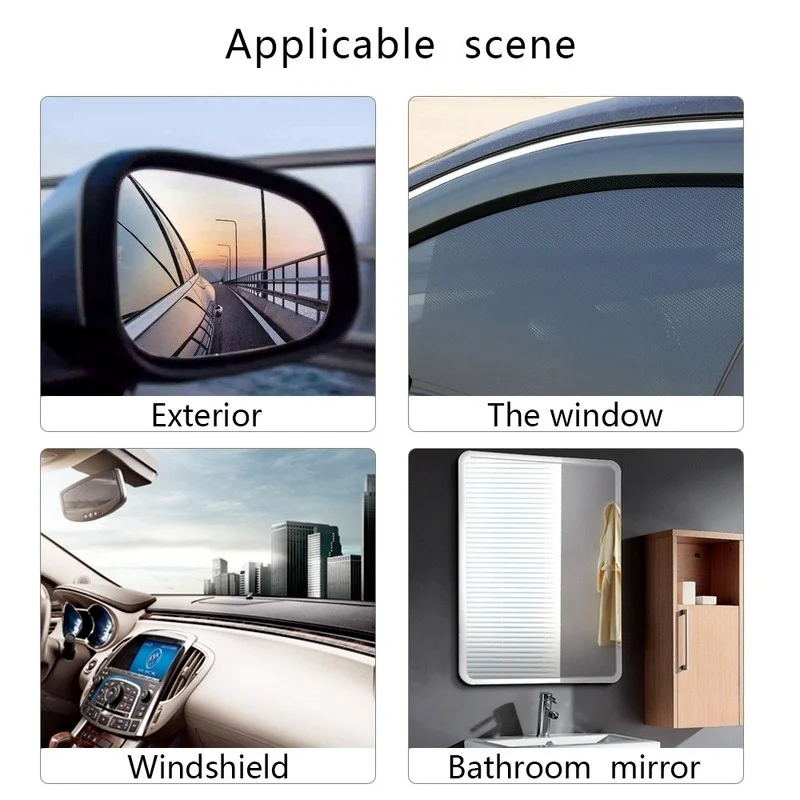 Car Rain-proof Film Rearview Mirror Waterproof Film Universal Window Glass Clear Anti-Fog Anti-reflective Sticker