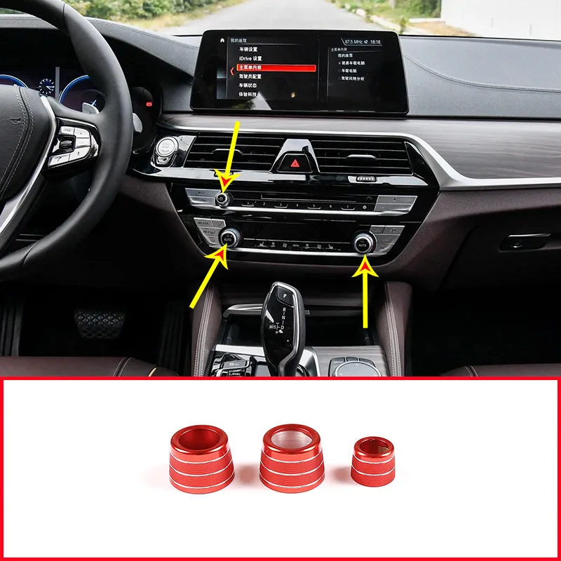 3Pcs For BMW 5 Series G30 G38 2018-2020 Alloy Audio Air Conditioner Knob Decorative Ring X3 X4 G01 G02 2019-2020 6gt GT6 | Автомобили и
