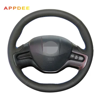 

Handsewing Black Artificial Leather Steering Wheel Covers for Honda Civic Civic 8 2006-2008 (2-Spoke)