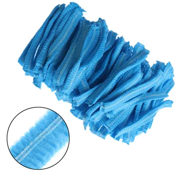 

Disposable Hair Hat Anti Dust Net Bouffant Cap Non-Woven Head Cover Hat Elastic Cleaning Hair Protect Hat Cap