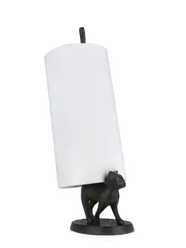 

13 Inch Toilet Paper Holder Paper Towel Holder, Creative Cast Iron Floor Toilet Paper Holder Cat Shape Toilet Paper Towel Holder