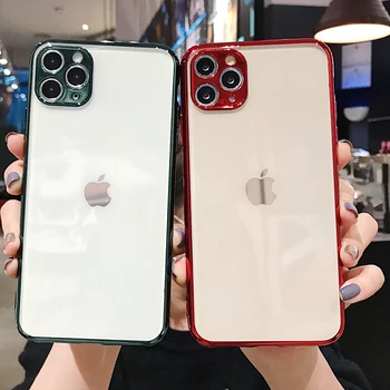

Electraplate Bumper Shockproof Phone Case For iPhone 11 11Pro X XS Max 8 7Plus Plating Camera Protect Soft TPU Clear Back Cover