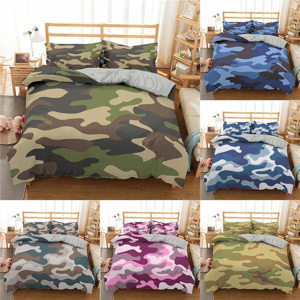 

Homesky Camouflage Bedding set Boy Teen Kids Duvet Cover Set Queen King Quilt Set Abstract Bedclothes Bedroom Home textiles