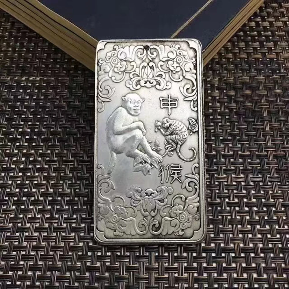 Винтажный Китайский Знак зодиака, талисман, животное, металлическая этикетка, бирка, украшение, украшение