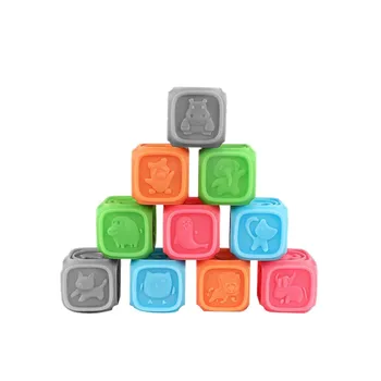 

10Pcs Baby Press Hand Ball Baby Can Bite Tooth Gel Multi-Texture Soft Rubber Hand Ball Bath Toy