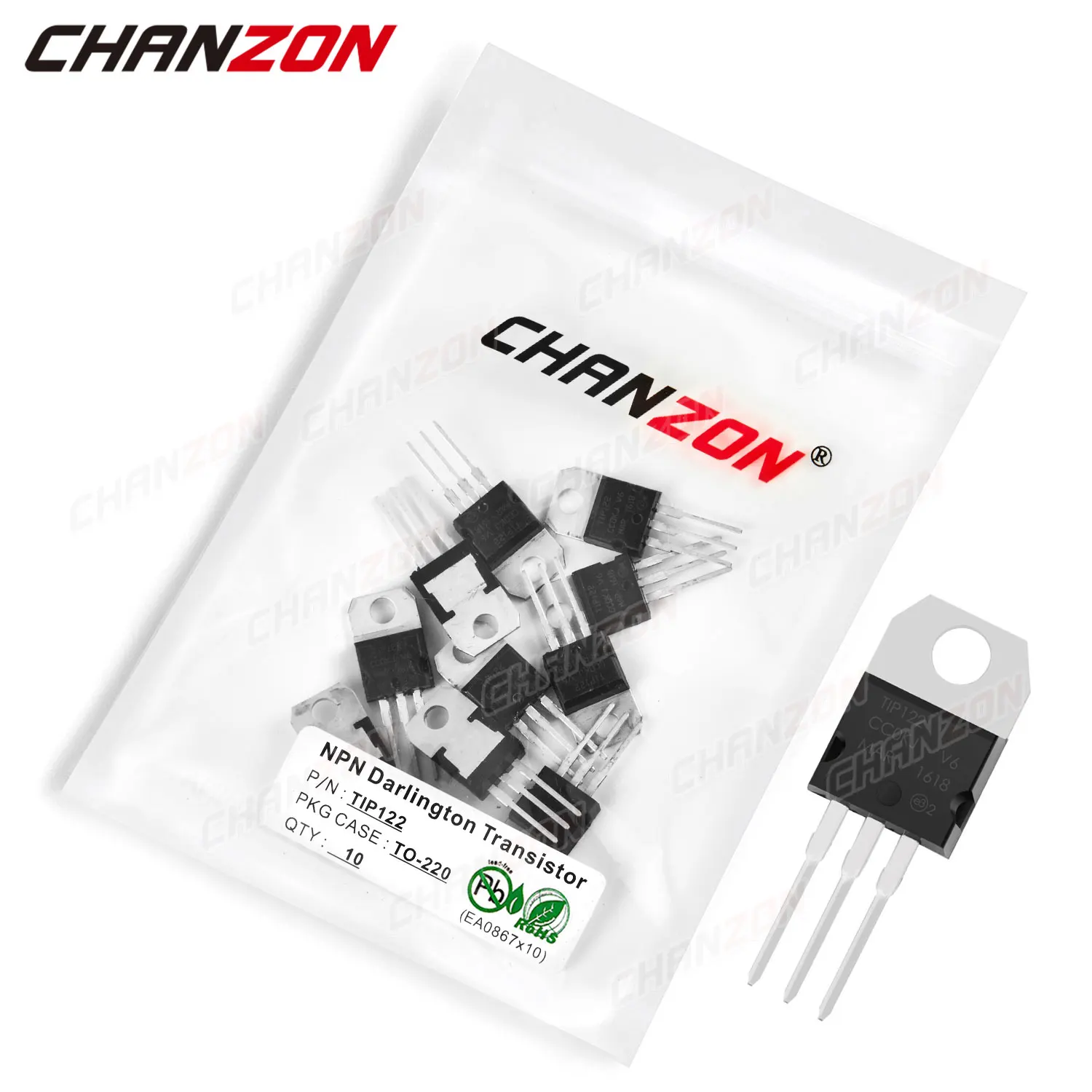 10 Pz Tip122 To-220 Npn Darlington Transistor Di Potenza Giunzione Bipolare Bjt Potenti Fet Per Tubi A Triodo 5A 100V Circuiti Integrati