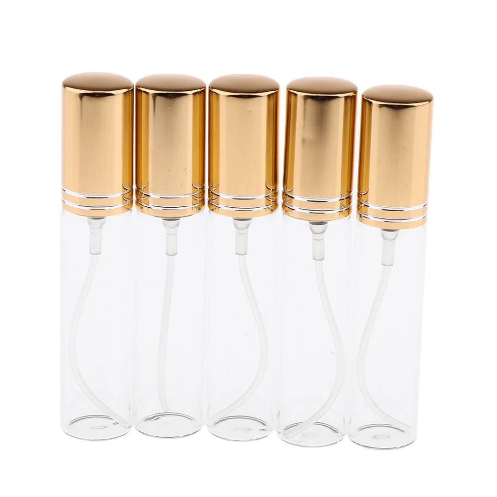 10 Pieces 10ml Capacity Mini Refillable Empty Perfume Bottle for Travel Spray Scent Pump Case (Multi-color)