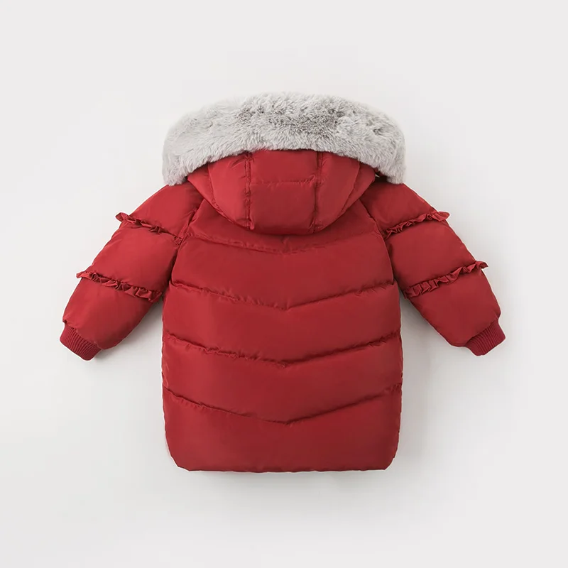 DBK11152 dave bella/зимняя куртка для маленьких девочек; детское пуховое пальто на молнии с капюшоном и карманами; детская стеганая верхняя одежда