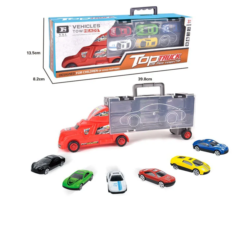 

Engineering Alloy Car Model Set Hand Storage Large Container Freight Truck 6 Pieces Car CHILDREN'S Toy