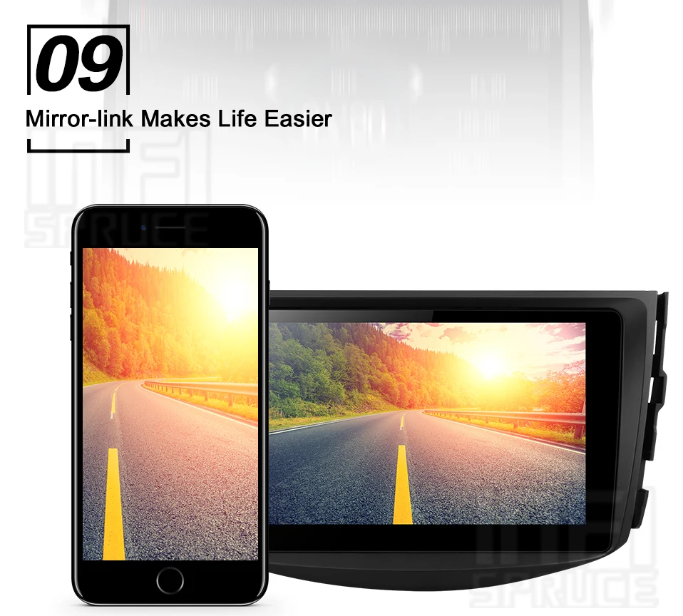 Discount Car DVD Player for toyota rav4 2007 2008 2009 2010 2011 Car GPS 4-core Android 9.0 Navigation Multimedia Radio Bluetooth 10