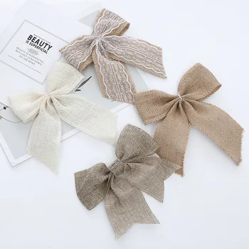 

New Year Decoration Christmas Bow Christmas Decorations For Home Christmas Tree Bows Decorations Sackcloth Bowknot Crafts