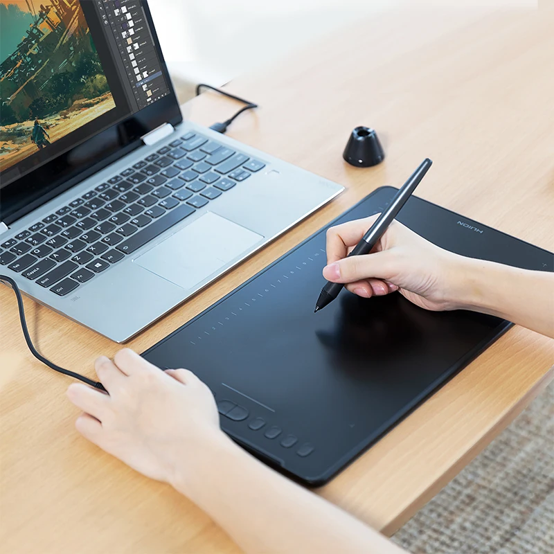 HUION H1161 цифровой планшет графический планшет без батареи стилус с функцией наклона Поддержка Android Win и Mac устройства