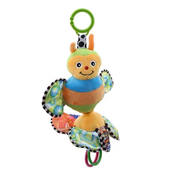 

New Arrival Colorful Musical Baby Rattles Cartoon Bee Baby Rattles Educational Toy Teether Plush Fun Toys For Kids