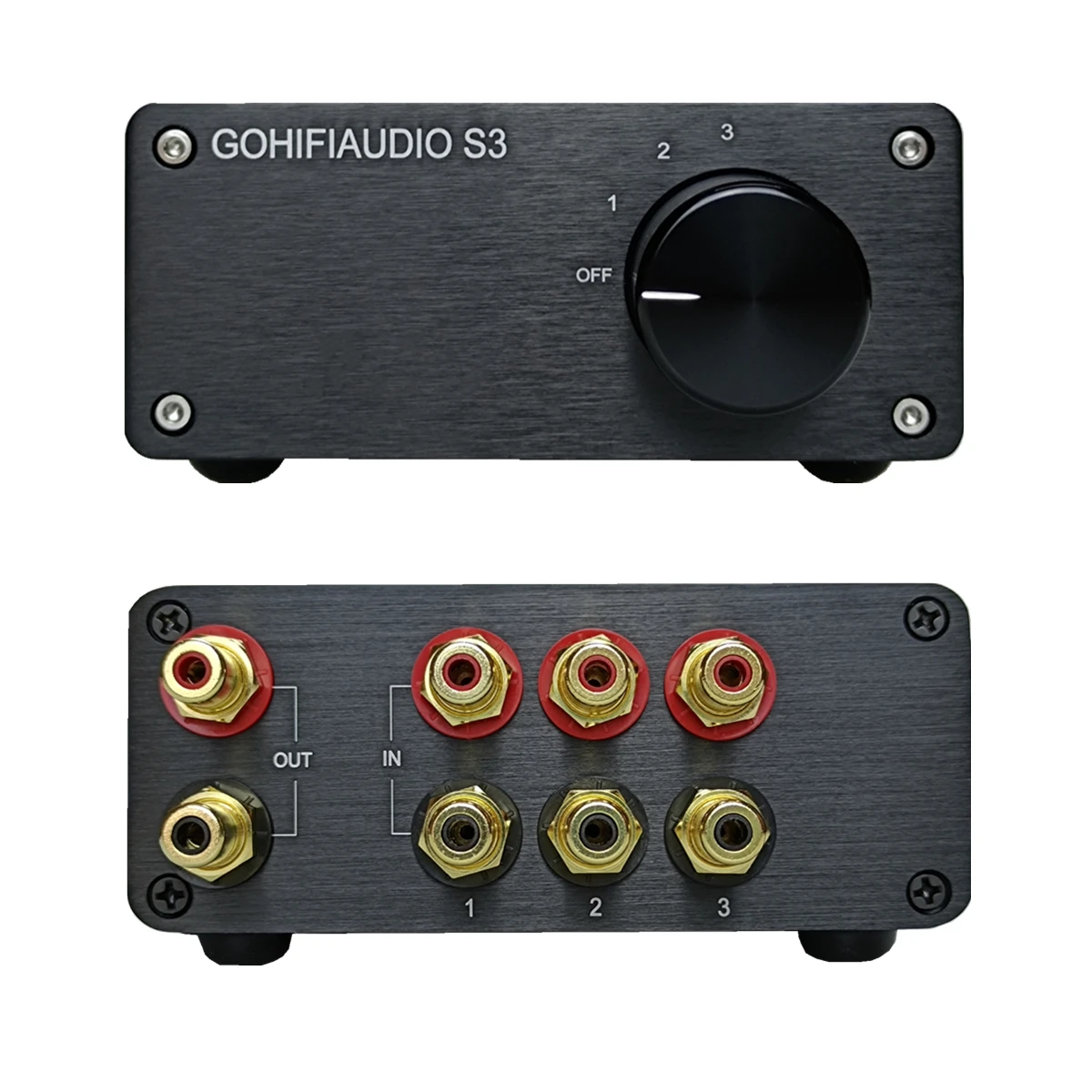 Switch Multi Box AV 3 IN 1 OUT RCA Tripla Video Audio Moltiplicatore per Segnale 