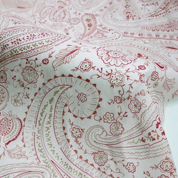 

100cm*112cm Retro Dress Fabric Paisley Design Natural Cotton Silk Material Gauze