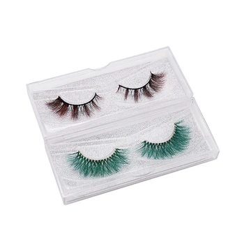 

9D colorful mink hair false eyelashes soft and transparent stem pure hand colored eyelashes naturally thick new listing