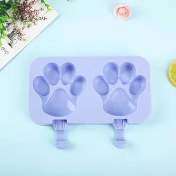 

DIY Silicone Ice Cream Mold with Cover Dog paw rabbit Shape Jelly Form Maker Ice lolly Moulds Ice Cube Tray Bar Decoration