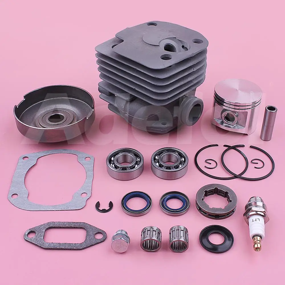 50mm Cylinder Piston Top End Rebuild Kit For Jonsered 2065 2165 2071 2171 Chainsaw w Sprocket Rim Needle Bearing Oil Seal Gasket 6