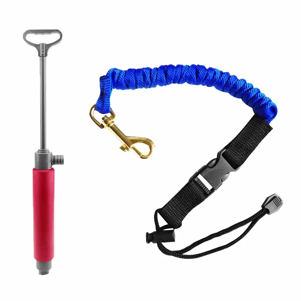 Kayak Bailing Hand Bilge Pump + Paddle Leash Coiled Lanyard With Snap Hook