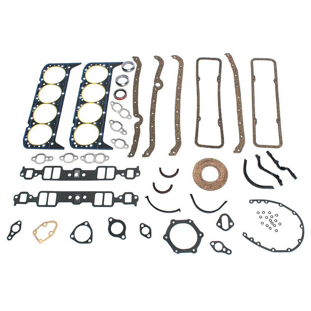 Gasket Seal Set Fit for Chevy 327 283 307 350 383 V8 Engines Complete Overhaul Head Intake Exhaust