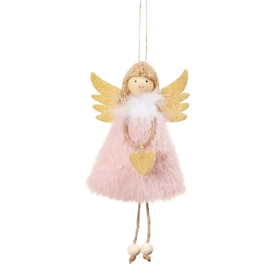 pink Merry Christmas Elf Angel подвеска, розовое украшение, рождественские украшения для дома, подарок Mery, новогодний sylwester bombki белый - Цвет: pink