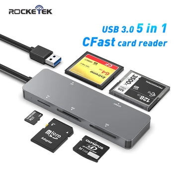 

Rocketek Same time Read 5 Cards usb 3.0 multi in 1 memory card reader adapter for SD/TF/CF/XD/CFast micro SD computer laptop