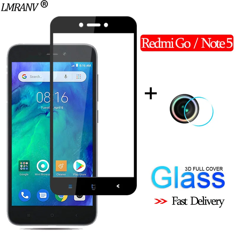 2 в 1 Камера стекло на редми гоу Xiaomi Redmi Go 3D ззащитное Note 5 Экран протектор note pro го