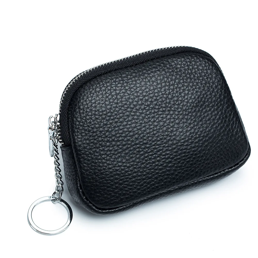 Coin Purse Women Wallet Coin Wallet Slim Wallet for Women Soft Cow Leather Womens Coin Purse Genuine Leather Zipper Coin Wallet Casual Key Holder Small Money Bag